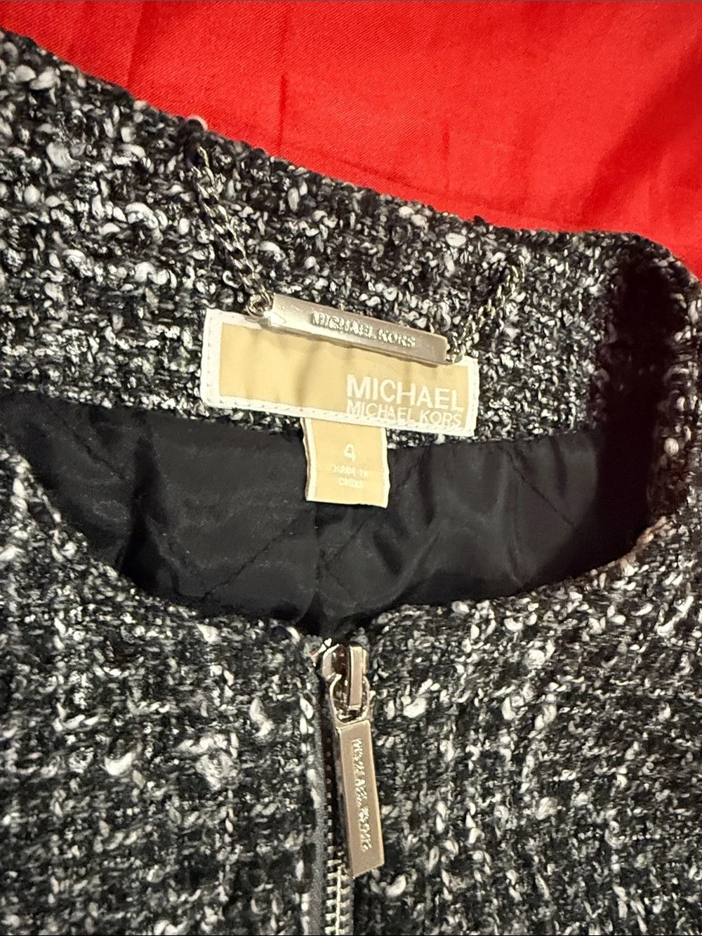 WOW POSHMARK Authentic Michael Kors NWOT Tweed Style Blazer Black White & Silver
